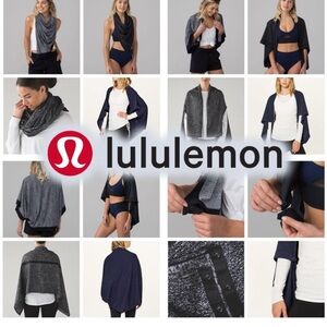 Lululemon Vinyasa Scarf wrap blue/gray 60x27” with snaps